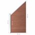  Set panouri gard, 10 pătrate + 1 oblic, maro, 1830x186 cm, WPC