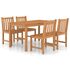  Set de mobilier de grădină cu 5 piese, 140x80 cm, lemn masiv de tec