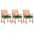 Set 3 bucati scaune de masa exterior cu perne, verde