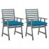 Set 2 bucati scaune de masa exterior cu perne, albastru deschis