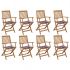 Set 8 bucati scaune pliabile de exterior cu perne, model rosu
