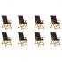 Set 8 bucati scaune gradina pliabile cu perne, negru