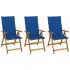 Set 3 bucati scaune gradina pliabile, albastru regal