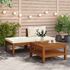  Set mobilier grădină perne alb crem, 3 piese, lemn masiv acacia