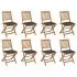 Set 8 bucati scaune pliabile de exterior cu perne, antracit