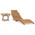 Șezlong de soare pliabil cu masă, lemn masiv de tec