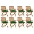 Set 8 bucati scaune pliabile de gradina cu perne, verde