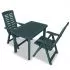  Set mobilier bistro, 3 piese, verde, plastic