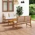 Set mobilier de grădină, cu perne, 3 piese, lemn masiv acacia