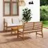  Set mobilier de grădină, cu perne, 3 piese, lemn masiv acacia