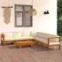  Set mobilier grădină perne alb crem, 8 piese, lemn masiv acacia