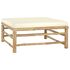  Set mobilier de grădină cu perne alb crem, 6 piese, bambus