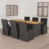  Set mobilier de exterior cu perne, 7 piese, negru, poliratan