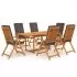  Set mobilier de grădină cu perne gri, 7 piese, lemn masiv tec
