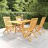  Set mobilier grădină, 5 piese, lemn masiv de tec