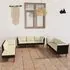  Set mobilier de grădină cu perne, 9 piese, negru, poliratan