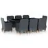 Set mobilier exterior cu perne, 9 piese, gri închis, poliratan