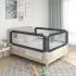 Balustrada de protectie pat copii, gri închis, 200 x 25 cm