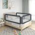 Balustrada de protectie pat copii, gri închis, 100 x 25 cm