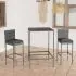  Set mobilier bar de grădină, cu perne, 3 piese, gri, poliratan