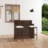  Set mobilier bar de grădină cu perne, 3 piese, maro