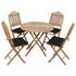  Set mobilier de exterior pliabil, cu perne, 5 piese, bambus