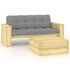  Set mobilier de grădină cu perne, 2 piese, lemn de pin tratat