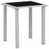  Masă de grădină, negru și argintiu, 41x41x45 cm, oțel și sticlă