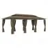  Pavilion cu perdele, gri taupe, 600 x 298 x 270 cm, 180 g/m²