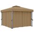  Pavilion cu perdea, gri taupe, 3x3 m, aluminiu