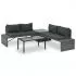  Set mobilier de grădină cu perne, 3 piese, gri, poliratan
