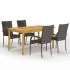  Set mobilier de grădină, 5 piese, maro