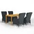  Set mobilier de grădină, 5 piese, gri închis