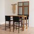  Set mobilier bar de gradină, 5 piese, negru