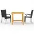  Set mobilier de grădină, 3 piese, negru