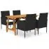  Set de masă pentru grădină, 5 piese, negru