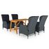  Set mobilier de grădină, 5 piese, gri închis