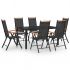 Set mobilier pentru grădină, 7 piese, negru, aluminiu