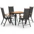  Set mobilier de exterior, 5 piese, negru, aluminiu