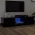 Comoda TV cu lumini LED, negru, 140 x 40 x 35.5 cm