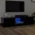  Comodă TV cu lumini LED, negru, 140x40x35,5 cm