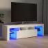  Comodă TV cu lumini LED, alb, 140x36,5x40 cm