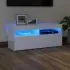  Comodă TV cu lumini LED, alb extralucios, 90x35x40 cm