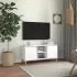 Comoda TV cu picioare din lemn masiv, alb, 103.5 x 35 x 50 cm