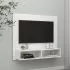 Dulap TV montat pe perete alb extralucios 102x23.5x90 cm PAL, alb lucios, 102 x 23.5 x 90 cm