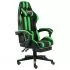  Scaun de racing suport picioare negru/verde piele ecologică