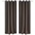 Draperii opace cu inele metalice, 2 buc., maro, 135 x 245 cm
