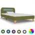  Cadru de pat cu LED-uri, verde, 90 x 200 cm, material textil