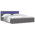  Cadru pat hidraulic, depozitare, LED, gri, 160x200 cm piele eco 