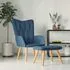  Scaun de relaxare cu taburet, albastru, textil